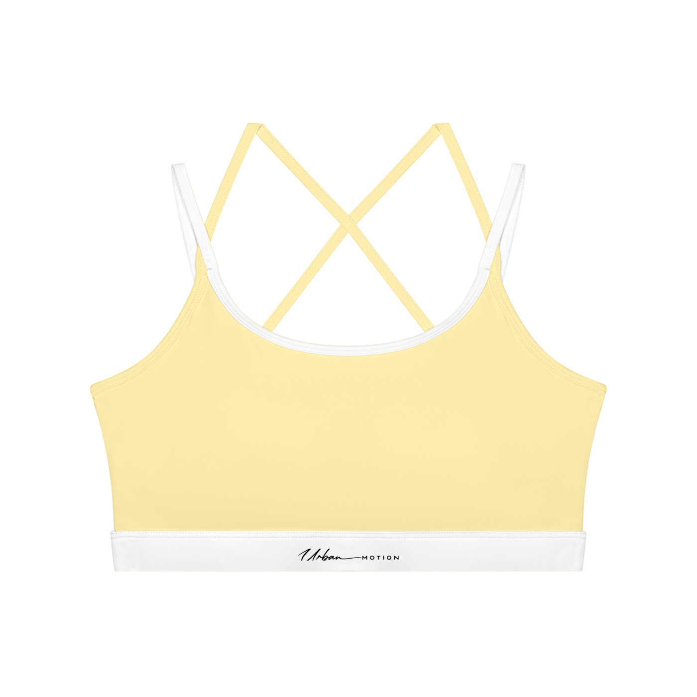 Urban Motion Color Block Sports Bra - Light Yellow