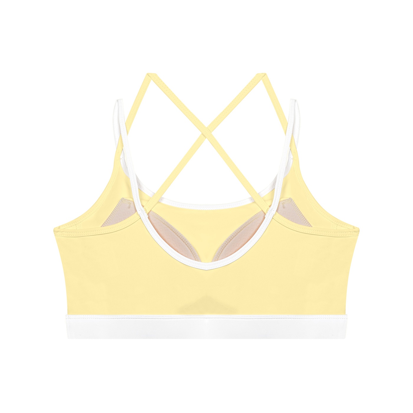 Urban Motion Color Block Sports Bra - Light Yellow - Image 2